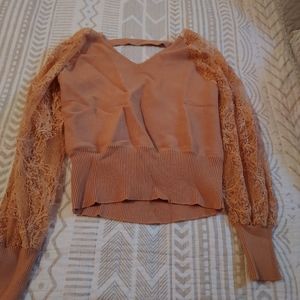 Lace detail sweater